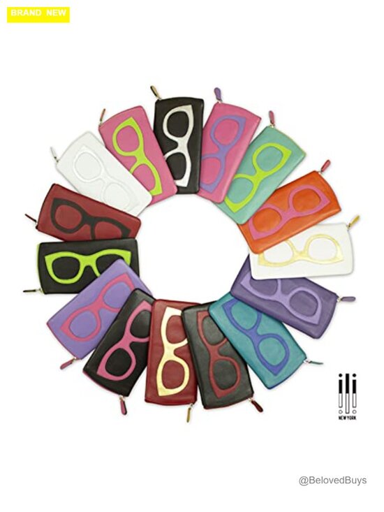 Smooth Leather Soft Eyeglass Case with RFID Blocking Lining and Zip Closure
